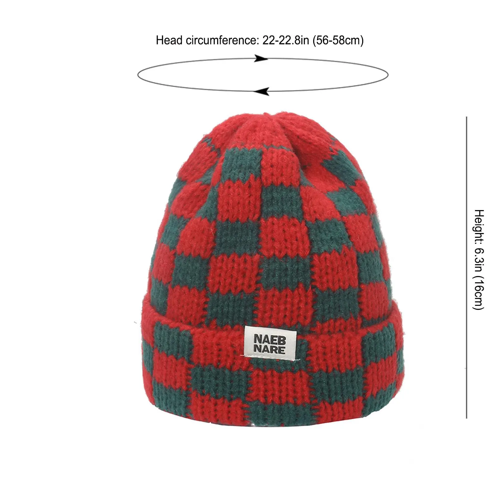 Women\'s Knitted Beanie Red Cozy Skull Ski Hats Cap Winter Warm Slouchy Design Skull Cap Beanie | Orange Knit Winter Hat – Socksmith main image 2