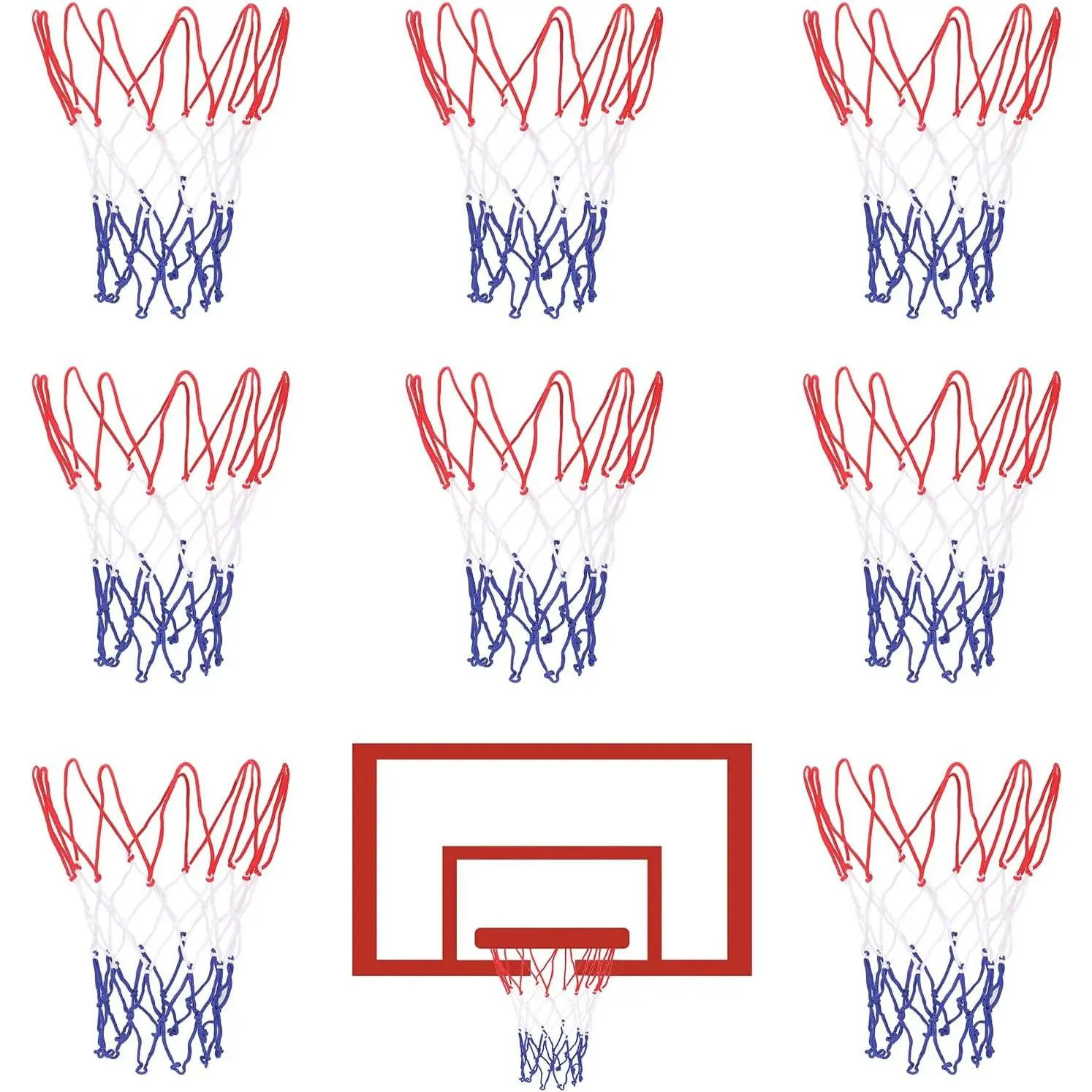 8 count Mini Basketball Nets Replacement for 8"-10.25" Basketball Rims with 10 Loops, Nylon Small Basketball Hoop Net Outdoor Indoor Basketball Net for