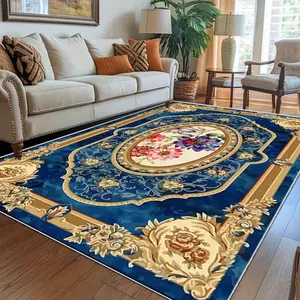 Vintage Floral Pattern Floor Mat, 1 Count Non-slip Soft Floor Carpet, Decorative Area Rug for Home Living Room Bedroom Kitchen Study Room