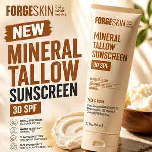 Mineral Tallow Sunscreen 30 SPF for Face & Body by FORGE SKIN with Non-Nano Zinc Oxide