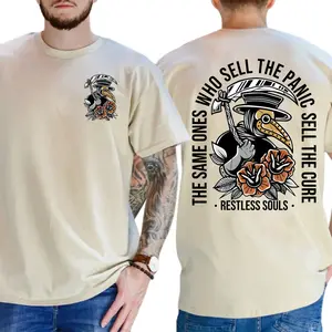 Plague Doctor Comfort Colors T-shirt, The Same One Sell The Panic Sell The Cure Shirt, Restless Soul Gift, Raven Art Graphic Printed Top