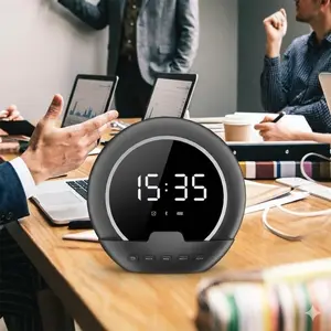 Wireless Bluetooth Speaker with Phone Holder, Portable Sound Bar Bass Heavy Loud Volume Desk Stand for Indoor Outdoor Office Home Multi-Scene Use, HD Surround Sound Temperature Display