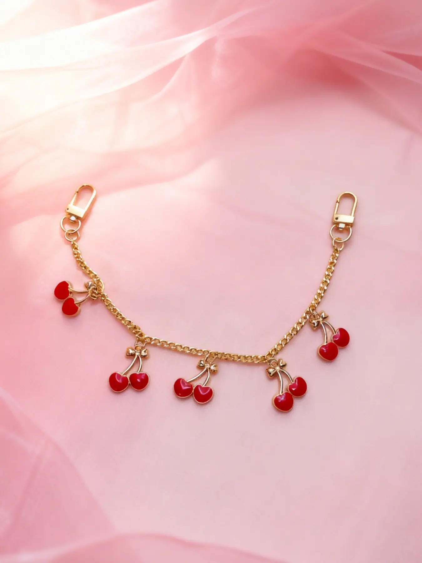 Fashionable Cherry Chain Bag Accessory, Alloy Material Hanging Chain, Bag Chains, Luggage Decoration, Suitable for Handbags, Holiday Gift, Women Bag Charm, Goth Style, Elegant Chain Strap