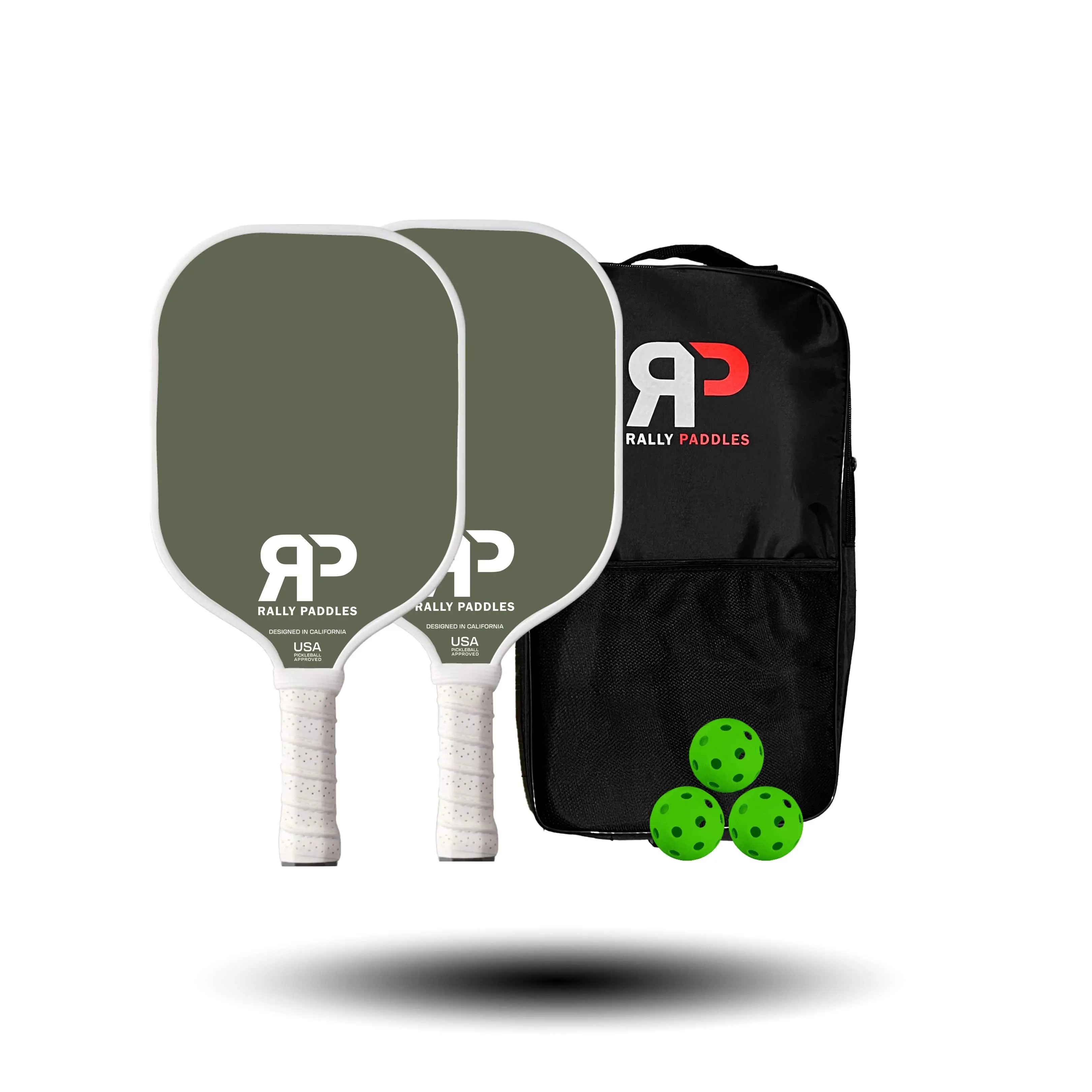 Wimbledon Set | Featuring a Multilayer Carbon Fiber Face | Lightweight Honeycomb Core | 2 Premium Paddles, 4 Balls, 1 Bag | Ideal for Beginners & Designed in California