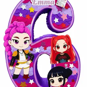 Personalized K-Pop Number Piñata 24” | Choose Any Number 1-9 | Custom Birthday Party Decoration