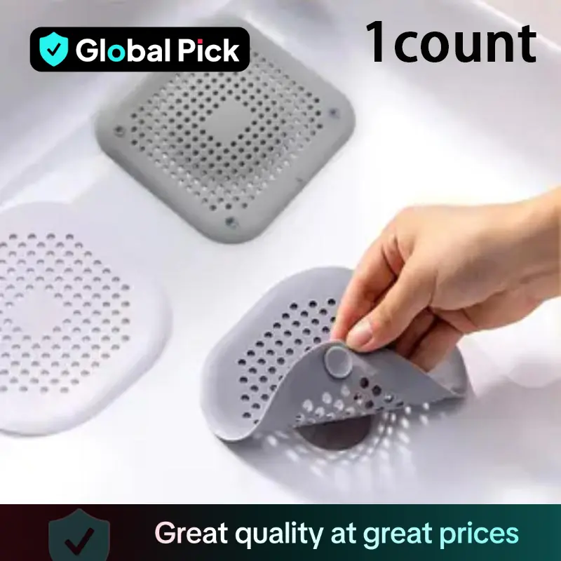 Random Color Shower Hair Catcher, 1 Piece Portable Drain Hair Stopper, Rubber Cover Hair Filter for Bathroom Kitchen