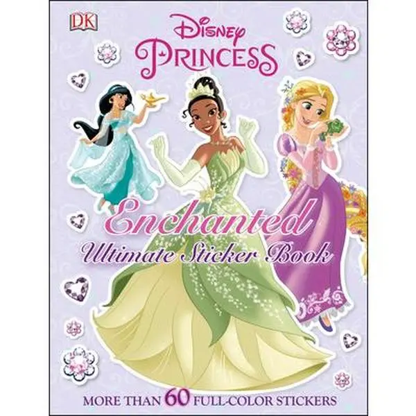 Ultimate Disney Princess Enchanted Sticker Book - DK English Paperback Sticker Cards, 60+ Reusable Full-Color Designs, 10.22" H x 6.62" L x 0.1" W, Creative Activity for Kids (Children's Literature & Art)