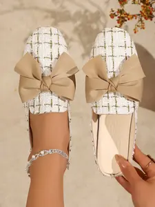 Women's Flat Ballet Shoes, New Elegant Fashion Loafers with Bow Design, Comfortable Casual Flats, Perfect for Daily Wear, Stylish Women's Slippers