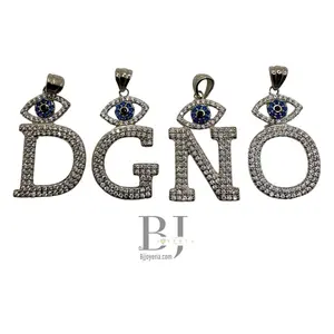 LETTER WITH BLUE TURKISH EYE PENDANT