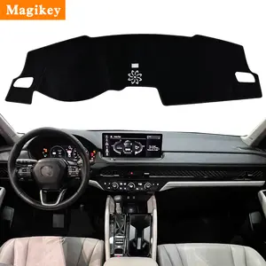 Magikey Dash Cover Mat for Honda 11th Gen Accord 2022-2026 Dashboard Pad Sunscreen Heat Insulation Anti-Glare Reflective Black Polyester with Silicone Anti-Slip Particles
