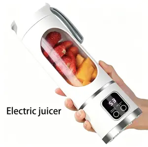 Portable 15.22 Oz USB Rechargeable Personal Blender with LED Display, Durable Abs Material, Perfect for Smoothies & Juices, Home Kitchen Essential