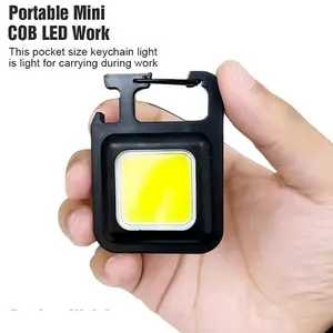 Mini LED Flashlight, Rechargeable COB LED Keychain Light, Multi-Function Portable Pocket Lamp, Magnetic Base, Small Handheld Torch