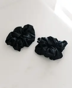 Black - Silk Scrunchie Set