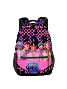 Korean Anime Demon Hunter Backpack, Durable Design for Students and Fans, Casual Animal Print Shoulder Bag for All Seasons