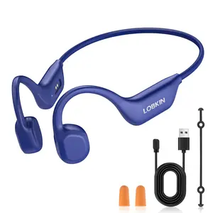 LOBKIN Bone Conduction Headphones, IPX6 Waterproof Open-Ear Sports Headphones with Bluetooth 6.0 and Mic, Wireless Running Headphones for Fitness Cycling Walking