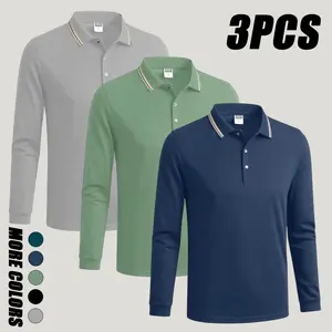 3-pack men’s casual polo shirts with a distinctive horse pattern print—ideal for outdoor sports; premium fabric, durable construction; men’s polo shirt suitable for outdoor activities; high-quality shirts that can be styled casually or professionally.