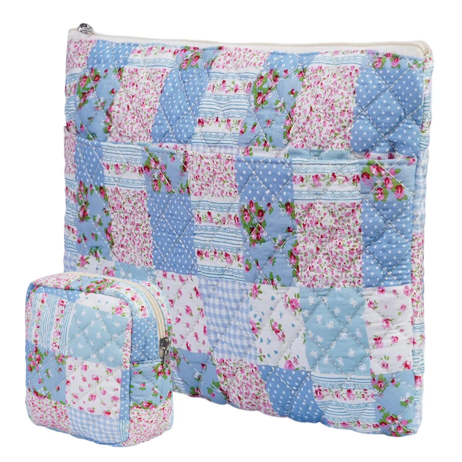 2 PCS / Set Cute Floral Quilted Laptop Sleeves, Fits 13-15 Inch Laptops, Stylish & Protective 2 PCS / Set Cute Floral Quilted Laptop Sleeves, Fits 13-15 Inch Laptops, Stylish & Protective