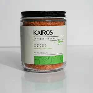 KAIROS Sriracha Sea Salt - Premium Hand-Harvested Blend for Grilling & Outdoor Cooking - Tangy Spicy Flavor Enhancer - 5.4oz Jar