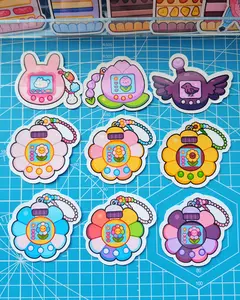 Cute Virtual Pet Stickers | Bunny, Tulip, Crow, Flowers | Vinyl Stickers