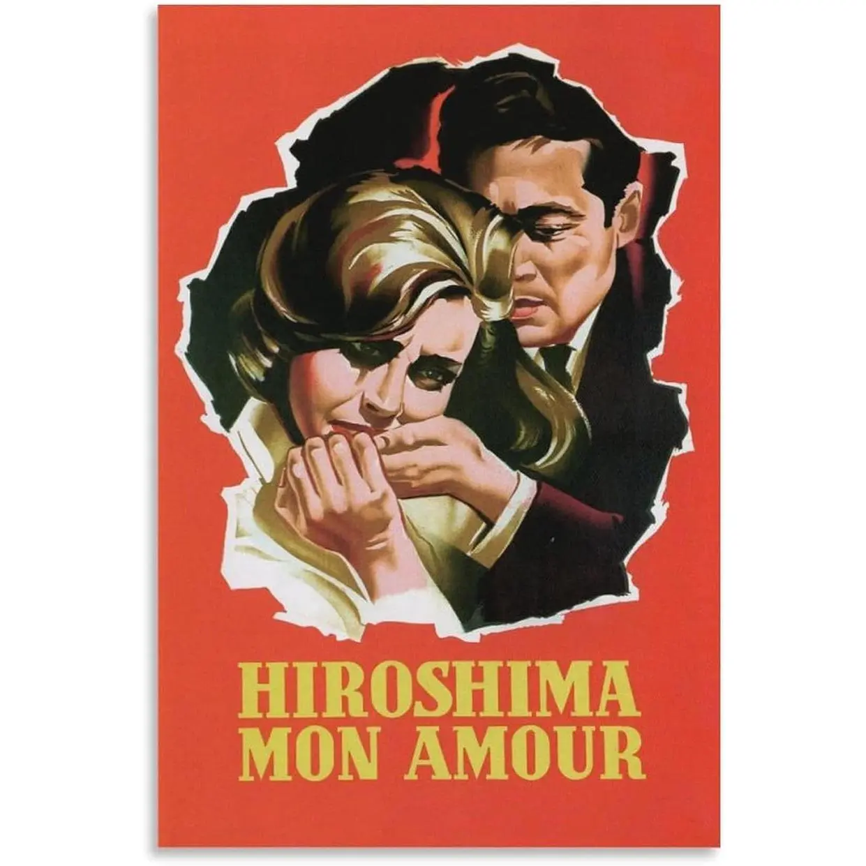 Hiroshima Mon Amour 50s Art Movie Poster Gift Posters Wall Art Painting Canvas Living Room Prints Bedroom Decor Poster Artworks 24x36inch(60x90cm)