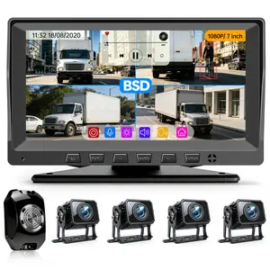 ConewVehicle RV Backup Camera for Truck,7 inch 1080P HD Split Screen,4CH Reverse Camera,MP5 Player,BSD with Audible Alarm,DVR Loop Recording,Easy Install, IR Night Vision,Waterproof - Rear Camera for Trucks,Trailers,RVs,Campers,Tractors