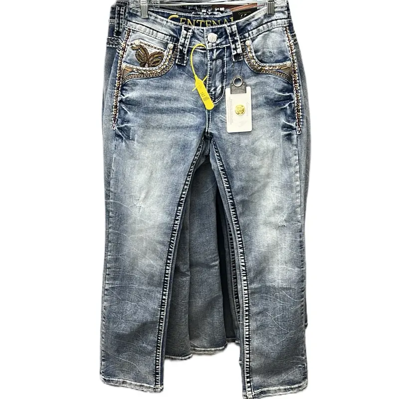 El Centenario Pantalon porte bota El Centenario - Blue Denim Style with Unique Design Elements Menswear Man