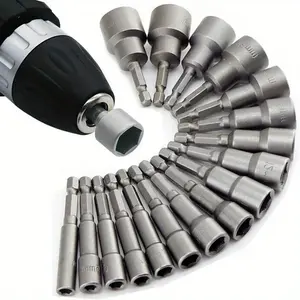 23-piece set of hexagonal socket wrenches, screw sockets, electric screwdriver bits for self-tapping screws, electric nut driver bits, 1/4 hexagonal handles, CRV screwdrivers, nut driver sockets, and electric tools, Replaceable Screwdriver Bits