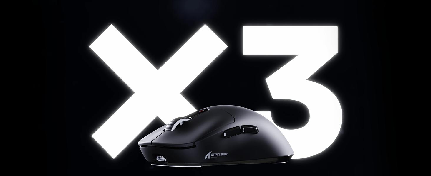 ATTACK SHARK X3 Wireless Gaming Mouse, 49g Ergonomic Computer Mouse, Triple Modes PAW3395 26K DPI Optical Sensor, 200h Battery Life, Programmable Buttons, Gaming  for PC/Laptop/Mac pc accessories