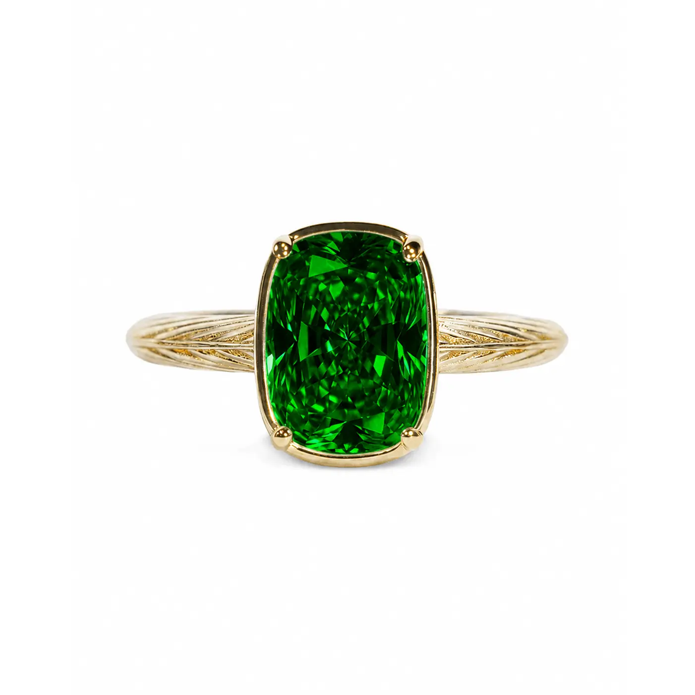 Sterling Silver Mini Emerald Cushion Ring Sterling Silver Mini Emerald Cushion Ring