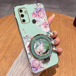 1 Piece OPPO A11s White flowers With bracket Pattern Designed Suitable For Casual With Comfortable feel And Shockproof Compatible With OPPO A11s Phone Cases