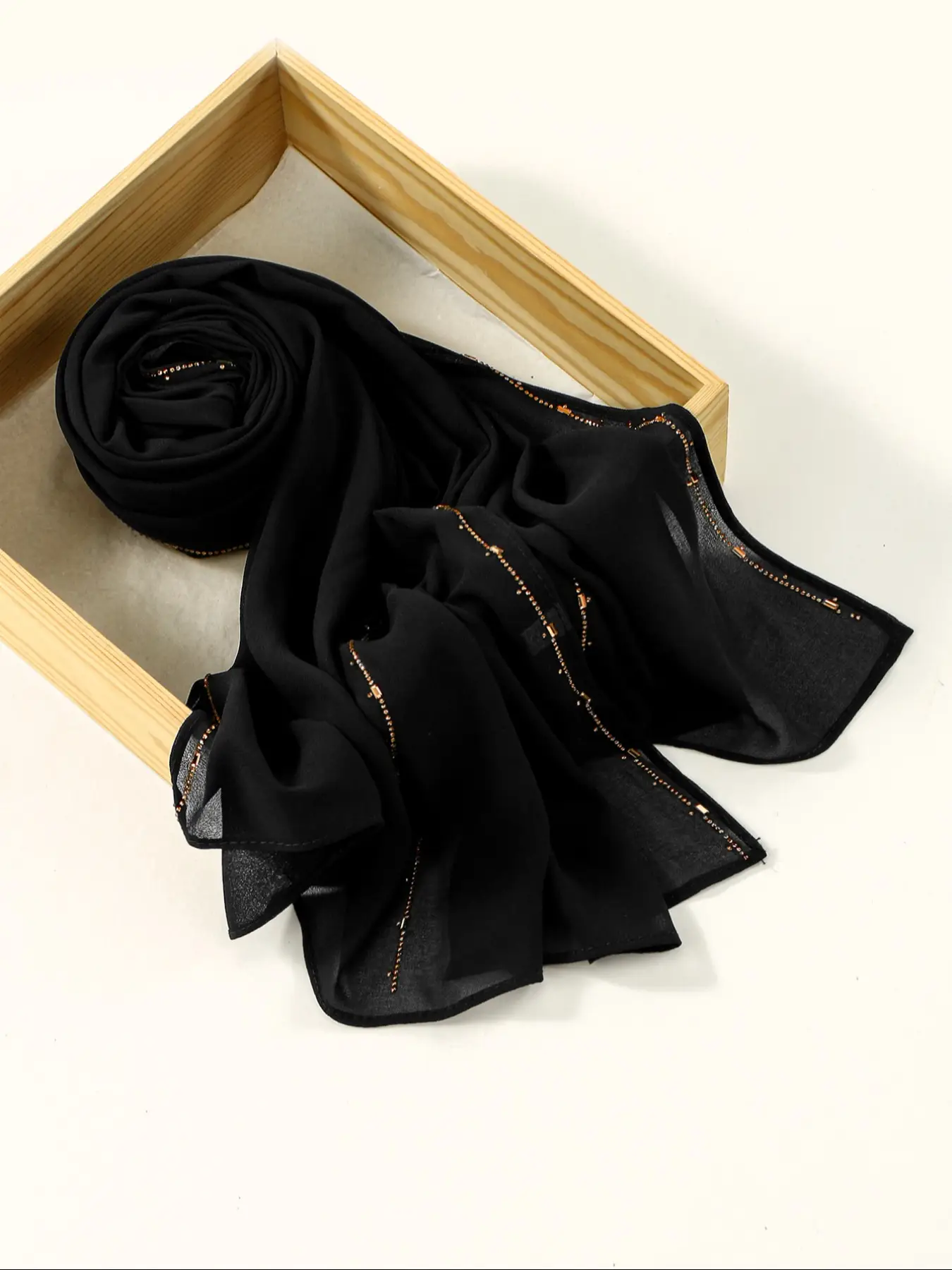 Women's Solid Color Chain Hijab, Soft Breathable Jersey Hijab, Elastic Tube Headscarf, Daily Prayer & Evening Wear, Elegant Veil Accessories