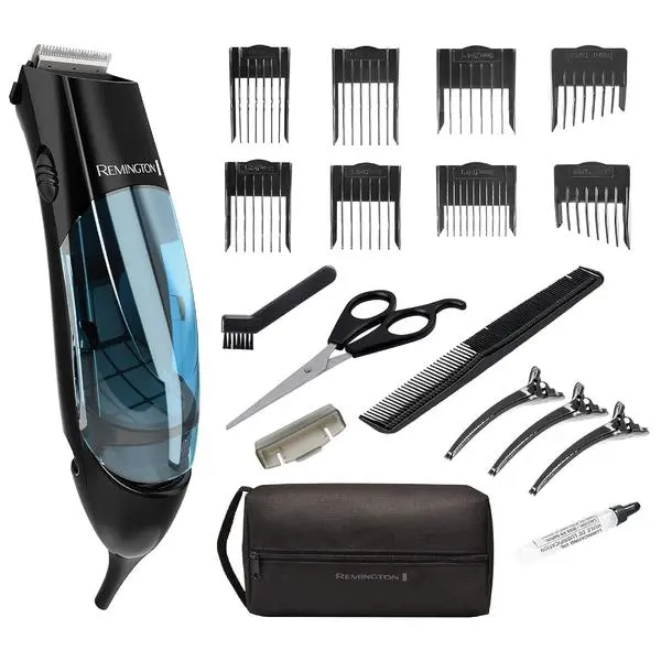 Vacuum Hair Clippers for Men, Mess-Free Haircut & Beard Trimmer Kit with Hair Collection Chamber, Dual Motor Power, 18-Piece Grooming Set