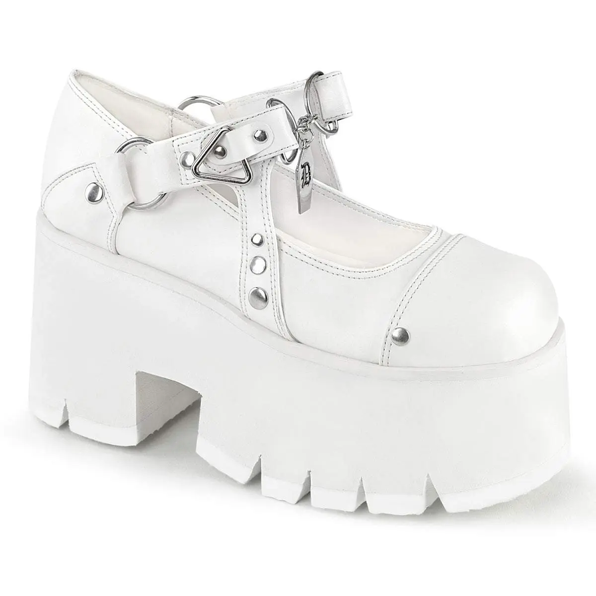 Demonia Ashes-33 White Vegan Leather Platforms Demonia Ashes-33 White Vegan Leather Platforms
