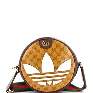 Pre-owned GUCCI Canvas Coated Shoulder Bags x adidas Ophidia Round Crossbody Bag GG Coated Canvas Small by Rebag