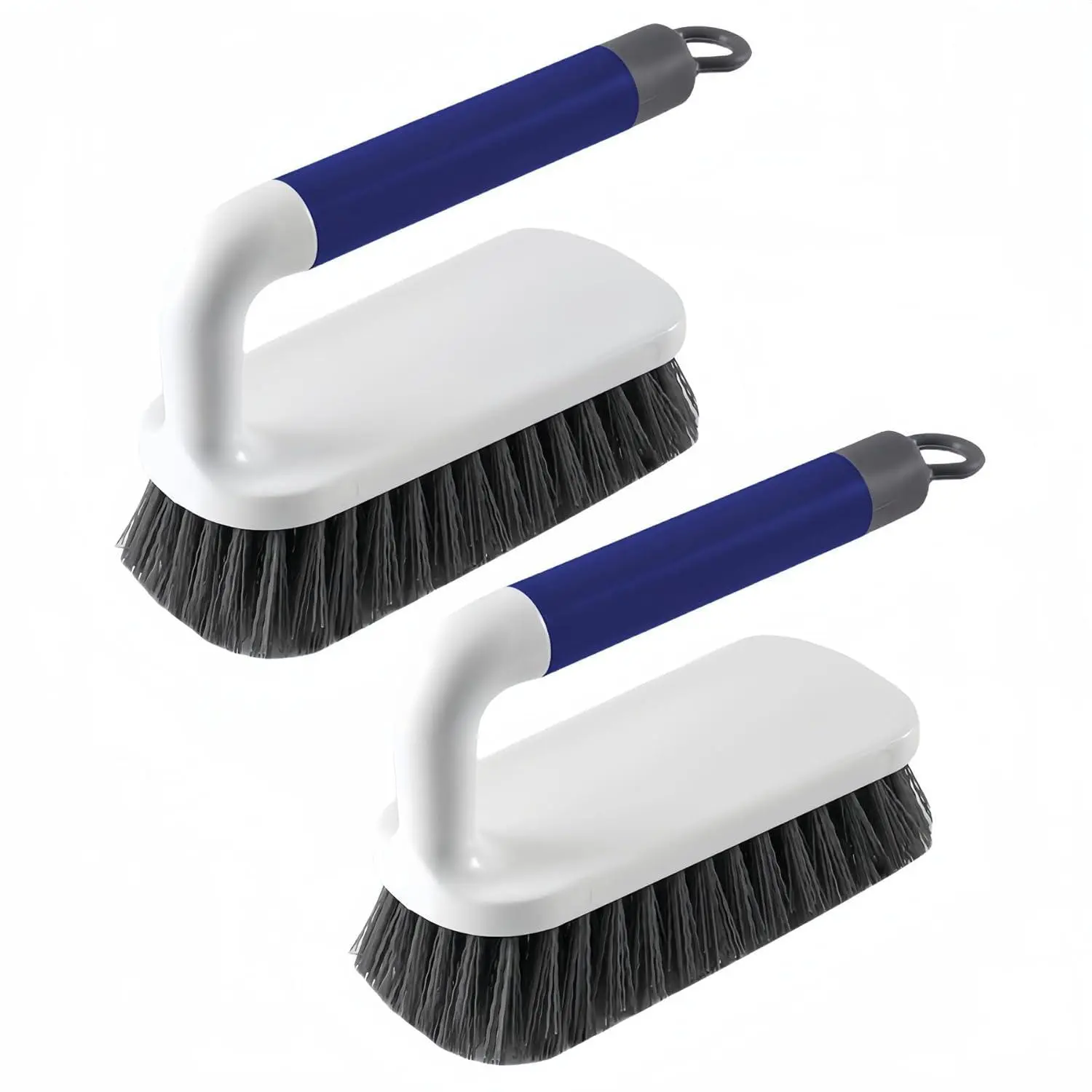 Scrub Brush, Scrubbing Cleaning Brushes, Heavy Duty Cleaning Brushes with Handle, for Shower, Bathroom, Carpet, Kitchen and Bathtub Scrubber, 2 Pack (Blue) Aebor