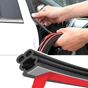 32.8Ft Automotive Door Weather Stripping, Rubber Car Door Edge Trim Seal Strip for Hoods Trunks Windows, Universal Car Weather Stripping Edge Guard for Cars, Boats, RVs, Buses