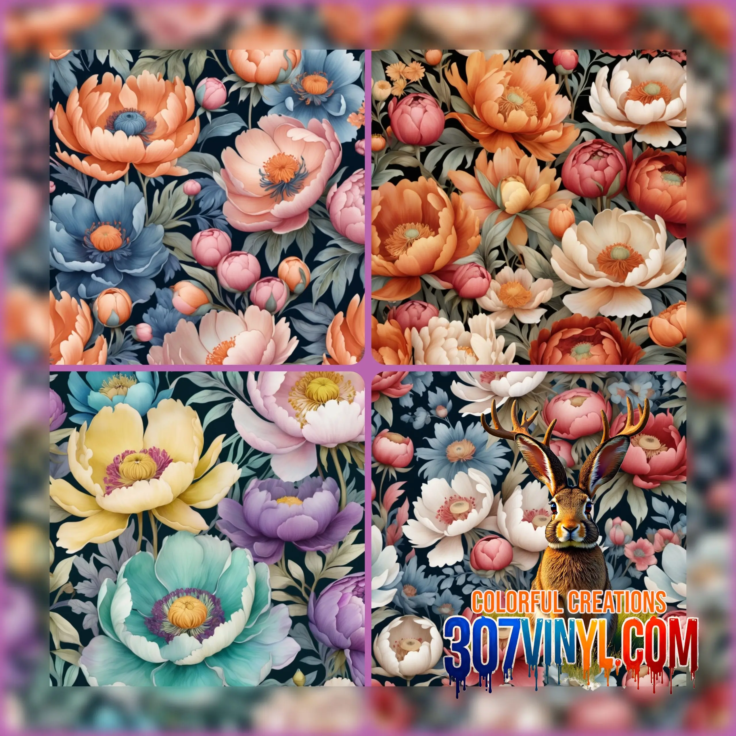 Floral 4 Pack Pattern Vinyl