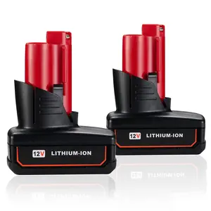 2Pack 8.0Ah 12V Lithium Battery for Milwaukee M-12 12V Battery Compatible for Milwaukee 12-Volt Battery 48-11-2412 48-11-2460 48-11-2411 48-11-2420 48-11-2440 Cordless Power Tool Batteries