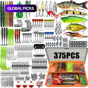 Artificial Fishing Lure Kit, Fishing Gear Set, 85, 117, 157, 198 or 375-Piece Fishing Lure Set with Spoon Lures, Soft Plastic Worms, Crankbait Jigs and Fishing Hooks #GLOBAL PICKS