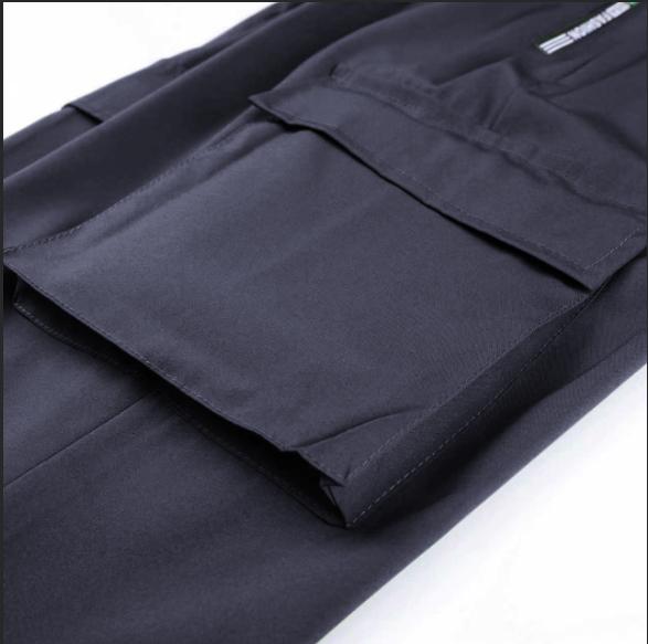 Women’s cargo pants with multiple pockets for spring and autumn—thin, straight-leg casual long pants featuring zippered pockets and an elastic waistband, suitable for outdoor sports and everyday outings., Bottom, Basic