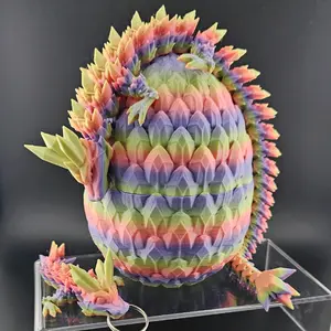 3d printed 15" crystal dragon with large egg and matching keychain