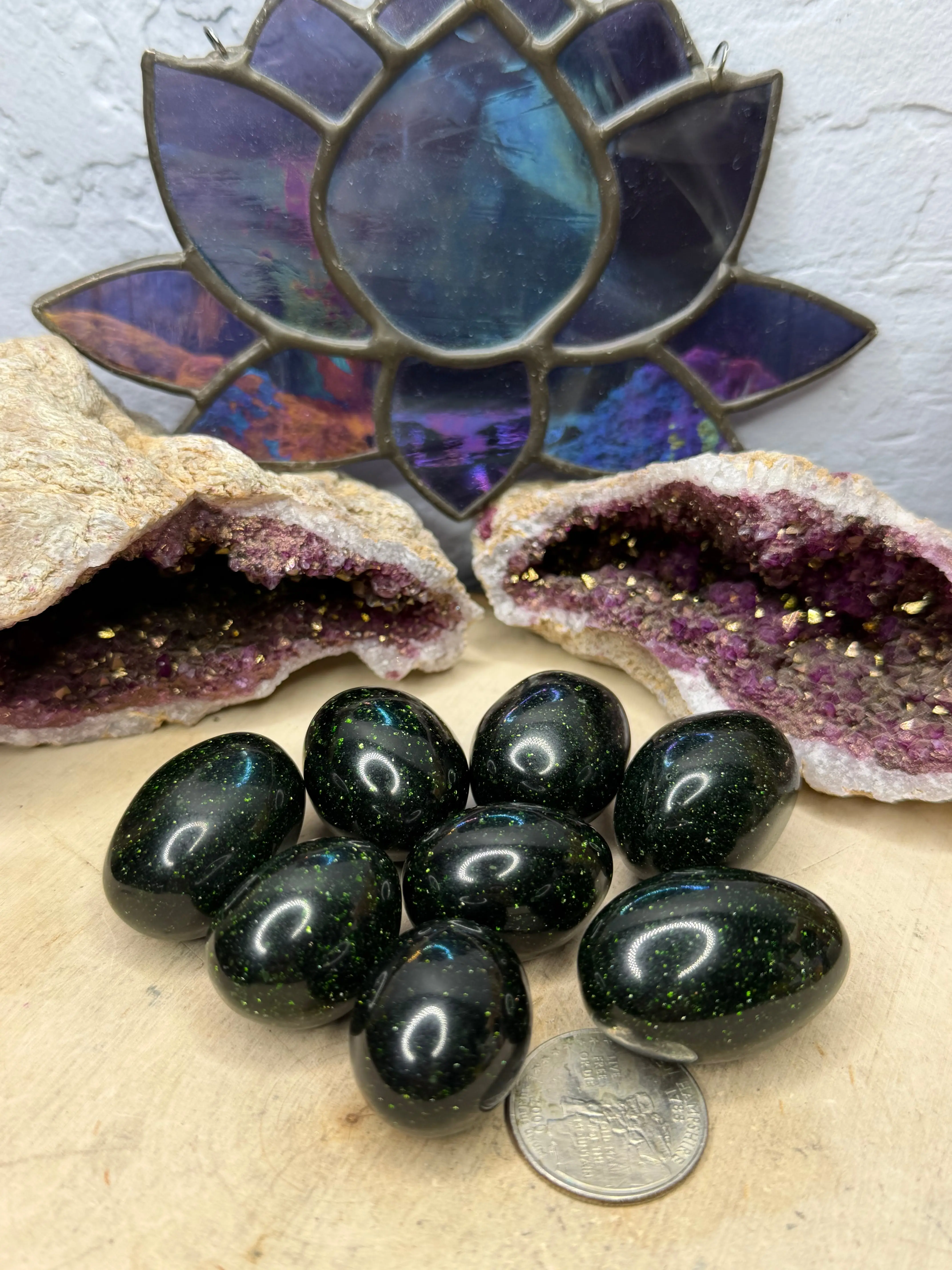 Green Goldstone Tumbles
