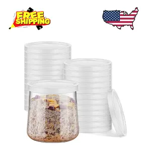 24 Pieces Yogurt Container Lids Clear Plastic Jar Lids