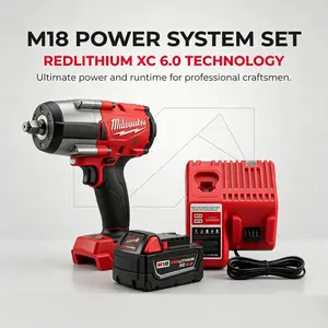 Milwaukee M18 FMTIWF12 18V 1000Nm Cordless High-Torque Impact Drill Tool Kit, 1/2" Brushless Impact Wrench, Rubber Grip Power Tools for Auto Repair, Pressure Washer Maintenance, Tool Box & Garage Use