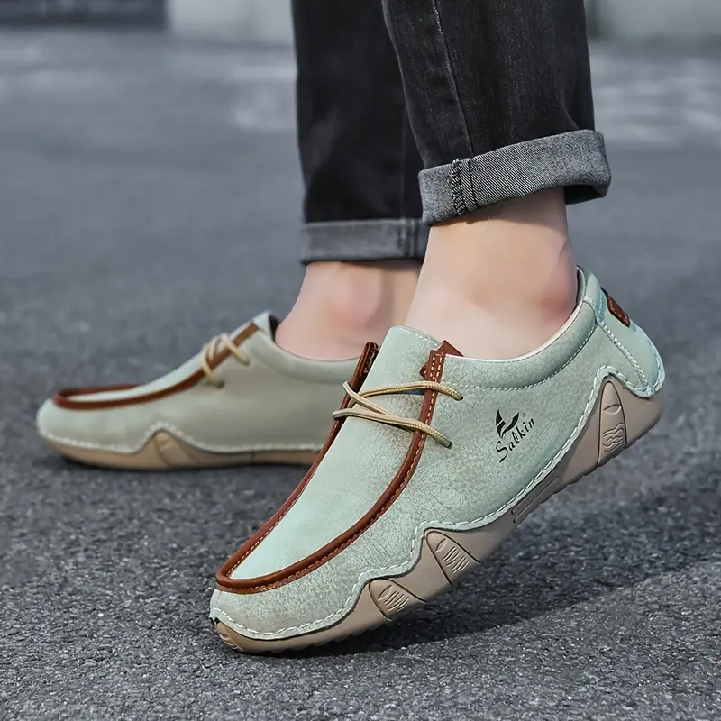 [Casual Men's Comfort Loafers] Men's Handcrafted Casual Loafers - Comfortable, Durable Lace-Up Sneakers in Multiple Colors