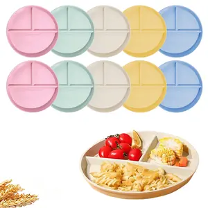 10 Pack Portion Control Plate for Balanced Eating, Unbreakable Divided Plates,3 Compartment Plates, Reusable Plastic Plates,Weight Loss, for Adults