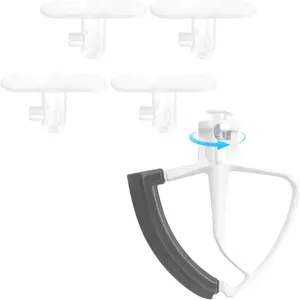 4 Pack Mixer Attachment Holder, Compatible with  Mixer Accessories with  Holes, Stores Beaters and Dough Hooks (Transparently, 4PACK)