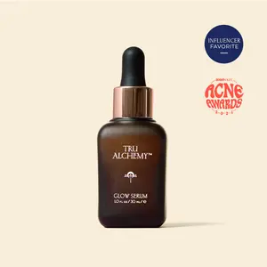 Glow Serum - Vitamin C Hydrating Facial Serum with Bakuchiol, Glycolic & Lactic Acid - 1 fl oz/30 ml