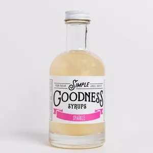 Simple Goodness Sparkle Beverage Syrup- Handcrafted Organic Cane Sugar Drink Syrup for Cocktails and Coffee Drinks