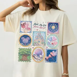 Meet Me On Main Street Walt World 4 Parks Shirt, Cinderella Castle Tee, Theme Park Family Trip, Hollywood Studios, Animal Kingdom Trip Tee